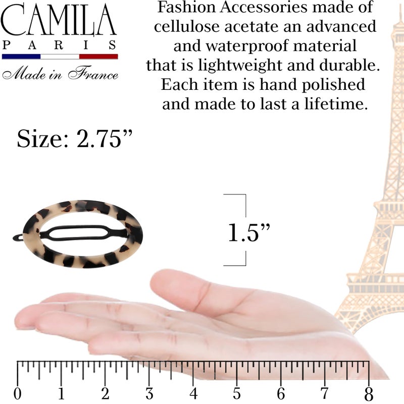 Camila Paris CP2803 French Hair Barrette Clip for Women, Handmade, Flow, Slide-in Metal-Free Closure, Strong Hold Grip Hair Clips for Girls, No Slip Durable Styling Hair Accessories, Made in France - Image 3